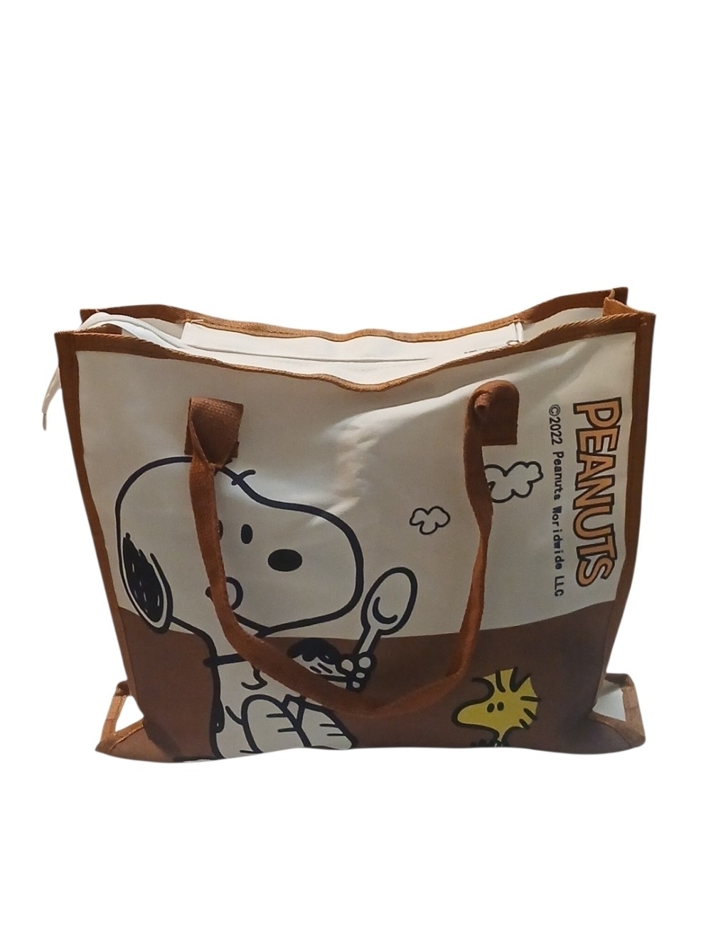 Peanuts -ECO Friendly NWT, Large Snoopy Tote Bag w Zipper, Snoopy & Woodstock